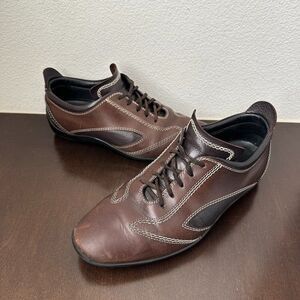 Tod's Oxford Driving Loafer Shoes Lace Up Brown City Men's Size EU 38 US 6.5